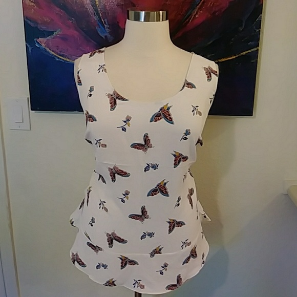 LOFT Tops - Loft Peplum Butterfly Blouse